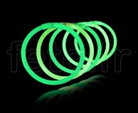 100 Bracelets - Fluo - Unicolore - Tige - 20cm X 5mm - VERT 