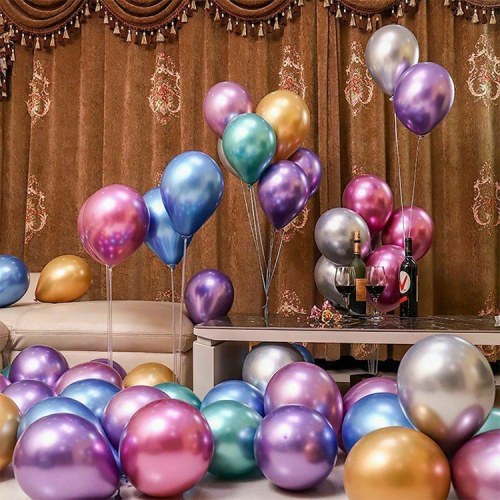 50 BALLONS LATEX MÉTALLISÉS BIO 30CM ROSE GOLD