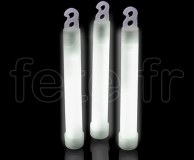 25 GLOWSTICK - Batonnet - Fluo - 15cm X 15mm - avec Crochet - BLANC 