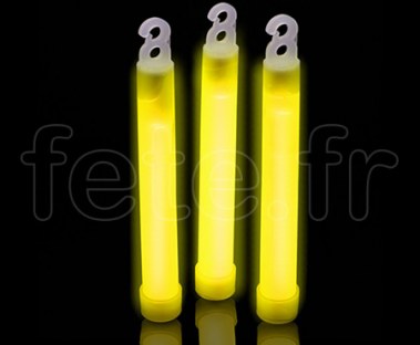 25 GLOWSTICK - Batonnet - Fluo - 15cm 15mm - avec Crochet -