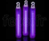 25 GLOWSTICK - Batonnet - Fluo - 15cm X 15mm - avec Crochet - VIOLET