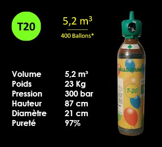 Bouteille Helium T10 - 2.6m3 
