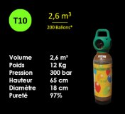 Bouteille Helium T10 - 2.6m3 