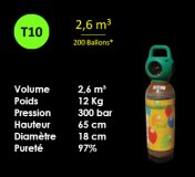 HELIUM - Bouteille - T10 - 2,6m3 