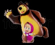 1 Ballon - Mylar - Forme - Licence - Ø 60/70cm MASHA_AND_THE_BEAR